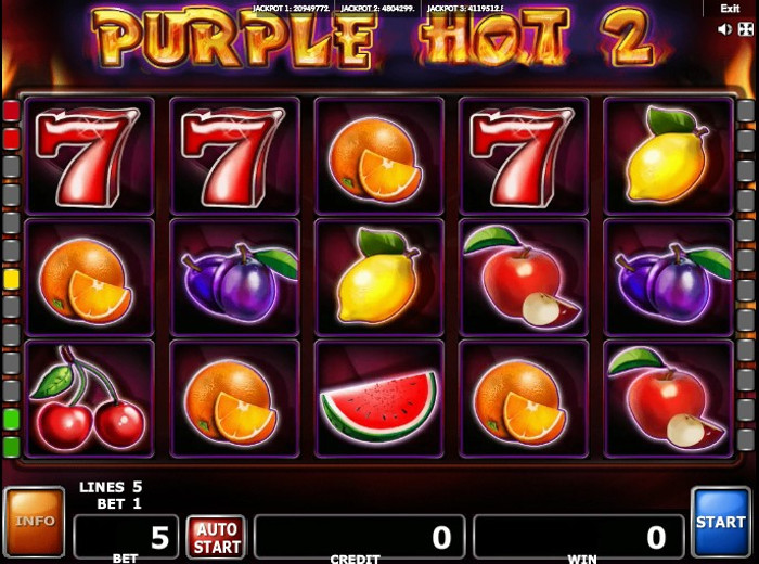 Автомат Purple hot 2 в казино vulkangrand