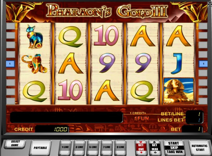 Автомат Золото фараонов 3 в казино vulcan bit